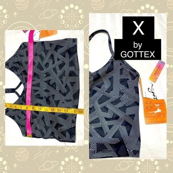 X By Gottex Peach Skin Wicking Quick Dry 4 Way Stretch Animal Print Black XS NEW - Picture 3 of 7